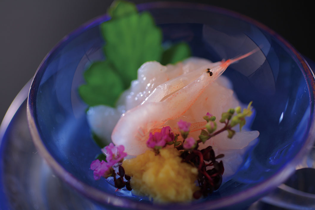 画像：延楽5　お料理_白海老お造り